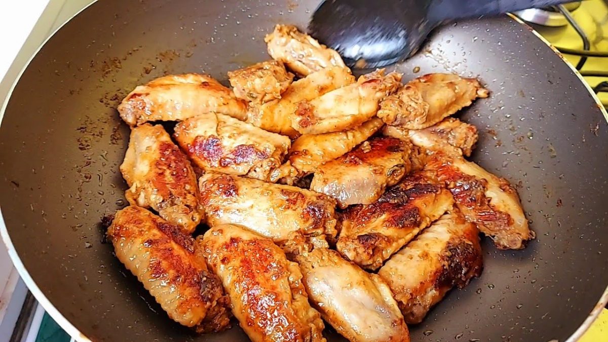 Asinhas de Frango Na mostarda | Feita na frigideira.