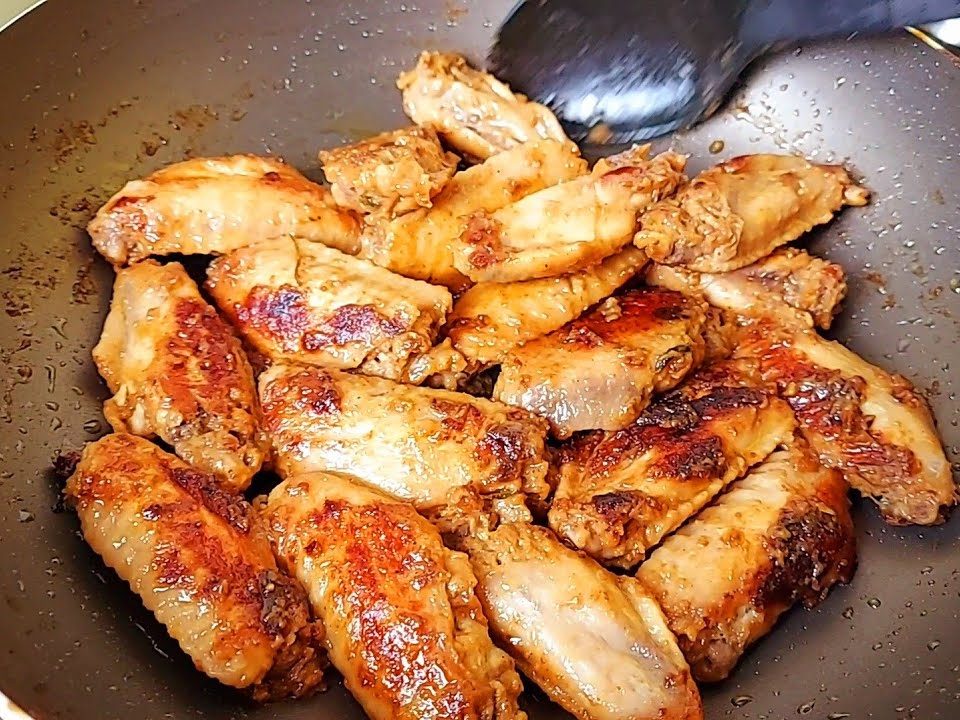 Asinhas de Frango Na mostarda | Feita na frigideira.