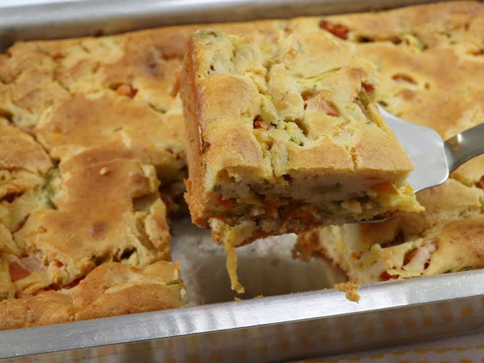 TORTA DE LEGUMES COM MASSA FEITA NO LIQUIDIFICADOR. MUITO FÁCIL DE FAZER!