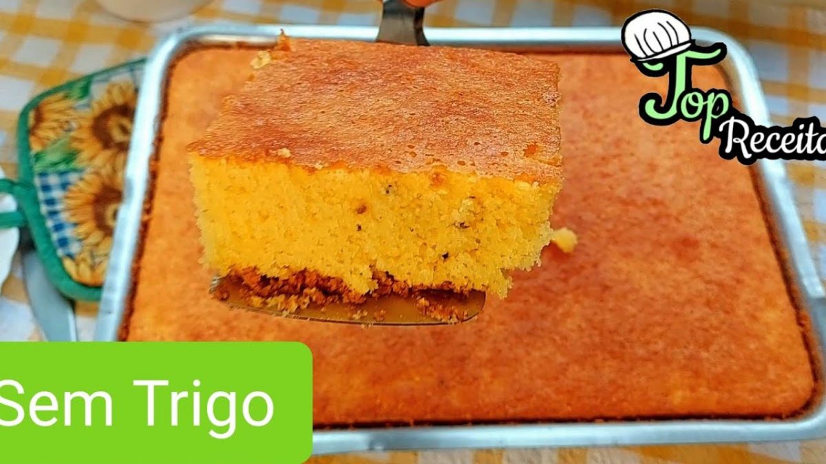 BOLO DE FUBÁ SEM TRIGO - De Liquidificador | Bolo sem Gluten Simples e Fofinho.