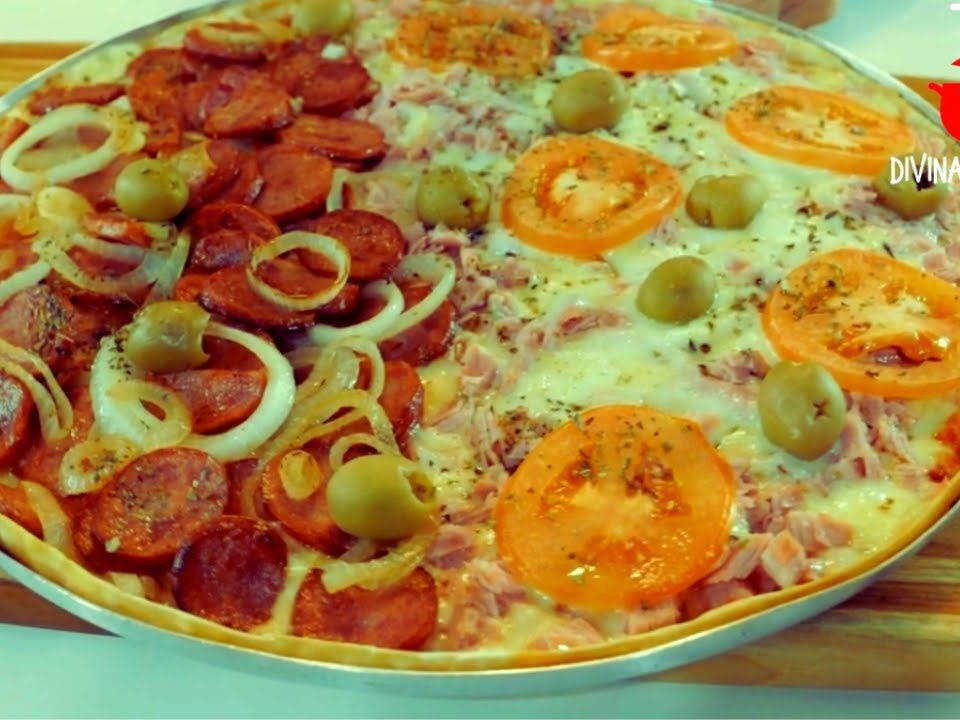 PIZZA CASEIRA COM MASSA PRONTA DE PASTEL.RECEITA RÁPIDA E FÁCIL.