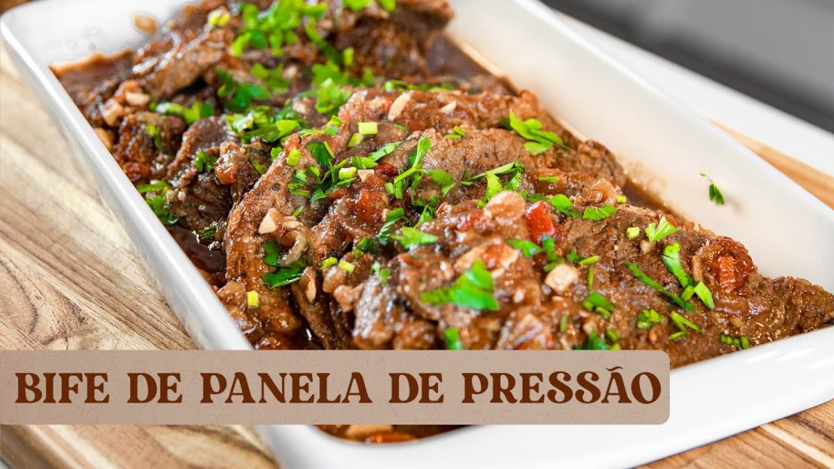 BIFE AO MOLHO NA PANELA DE PRESSÃO. CARNE DE SEGUNDA MACIA, SUCULENTA E DELICIOSA.