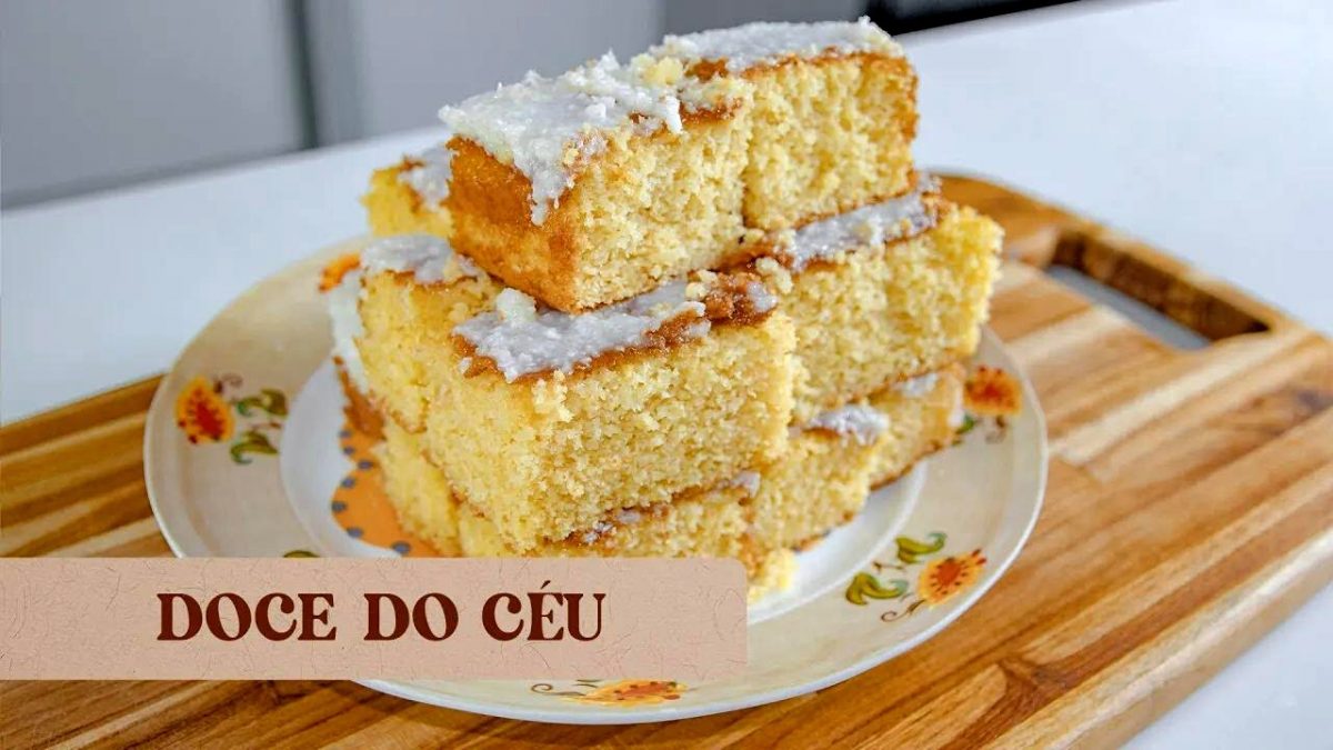 BOLO DOCE DO CÉU. ESTA RECEITA É UM SONHO DE GOSTOSURA. MASSA FOFINHA E MACIA.