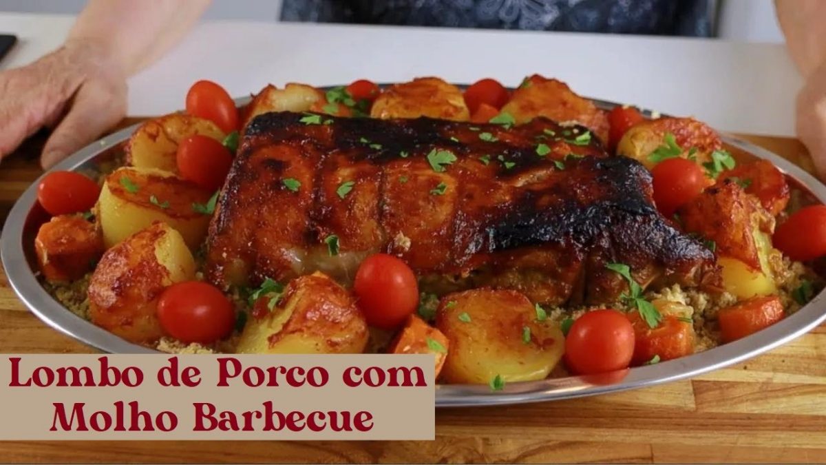 LOMBO DE PORCO ASSADO COM MOLHO BARBECUE.RECEITA DELICIOSA PARA O NATAL.