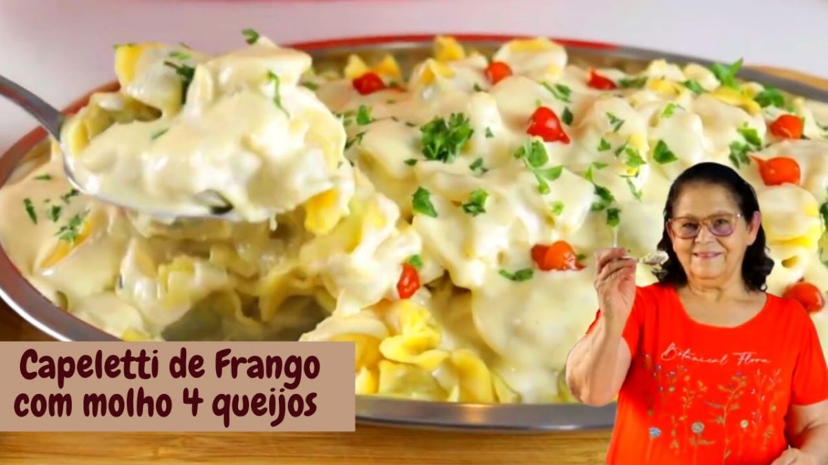 CAPELETTI DE FRANGO COM MOLHO QUATRO QUEIJOS