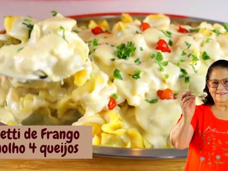 CAPELETTI DE FRANGO COM MOLHO QUATRO QUEIJOS