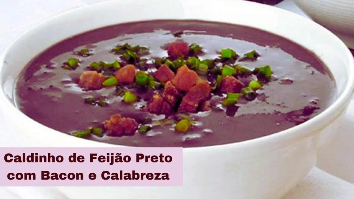 CALDO DE FEIJÃO PRETO COM BACON E CALABRESA. PARA ESQUENTAR NAS NOITES FRIAS.