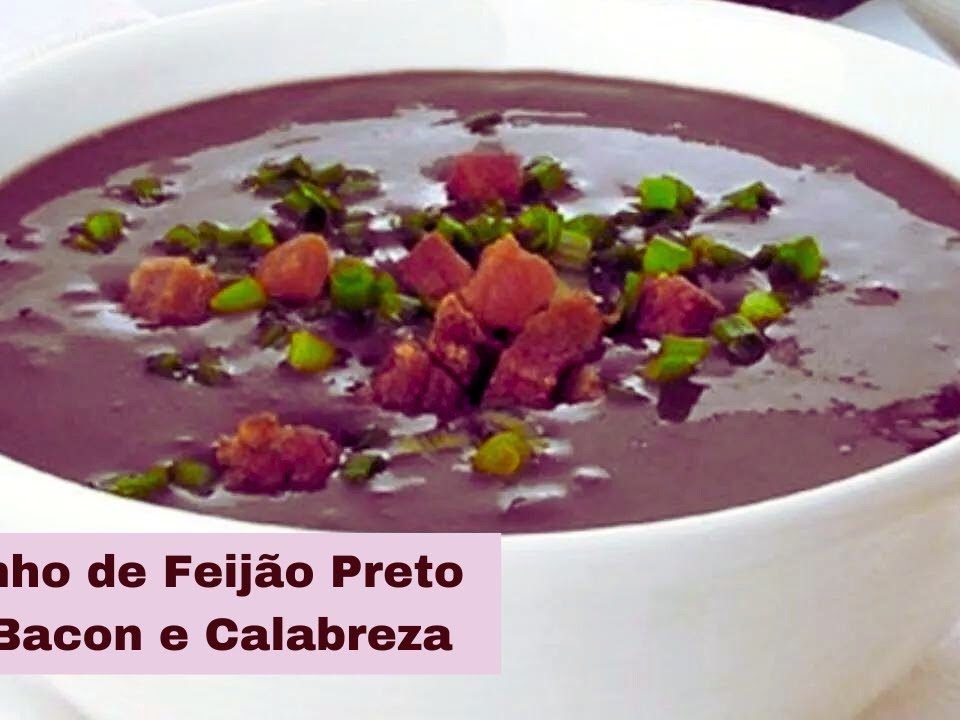 CALDO DE FEIJÃO PRETO COM BACON E CALABRESA. PARA ESQUENTAR NAS NOITES FRIAS.