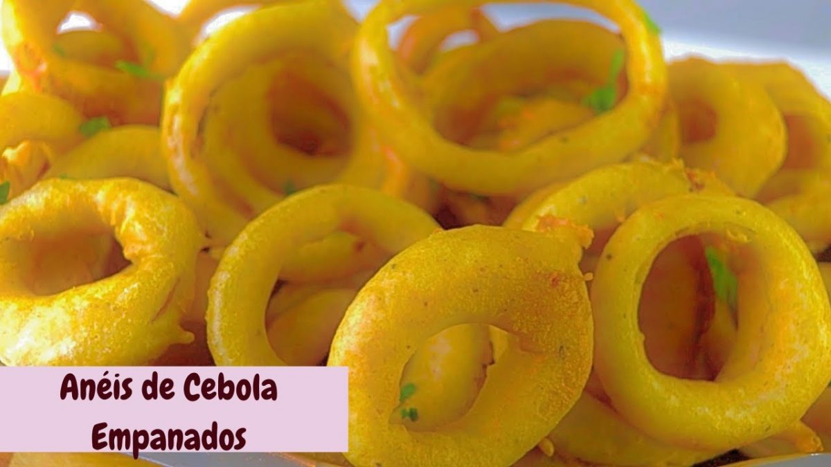 ANÉIS DE CEBOLA EMPANADOS.RECEITA DE BOTECO QUE É MUITO FÁCIL DE FAZER.