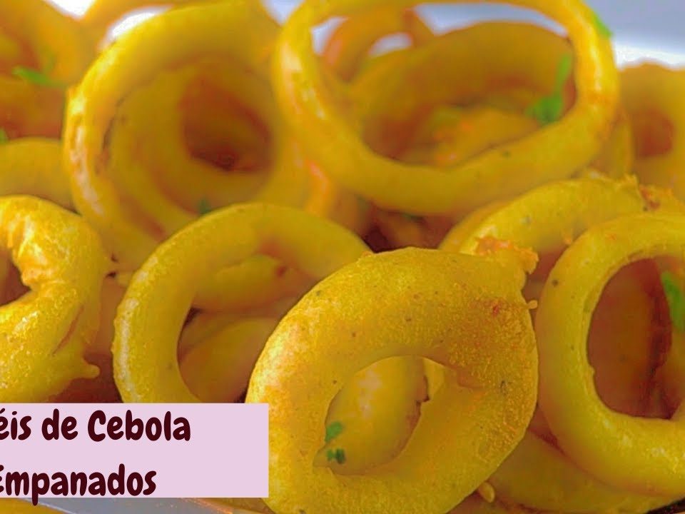 ANÉIS DE CEBOLA EMPANADOS.RECEITA DE BOTECO QUE É MUITO FÁCIL DE FAZER.