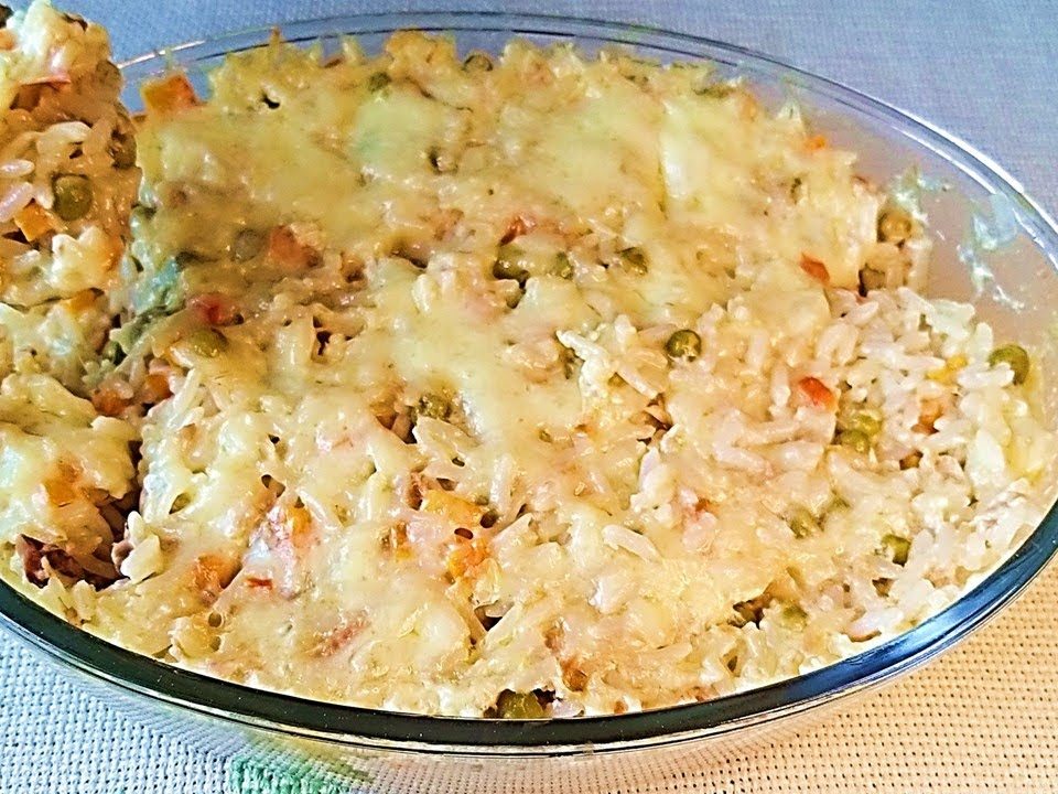 Receita de Arroz  de Forno Cremoso com Atum- Almoço/Jantar Saudável e Completo ( especial de páscoa)