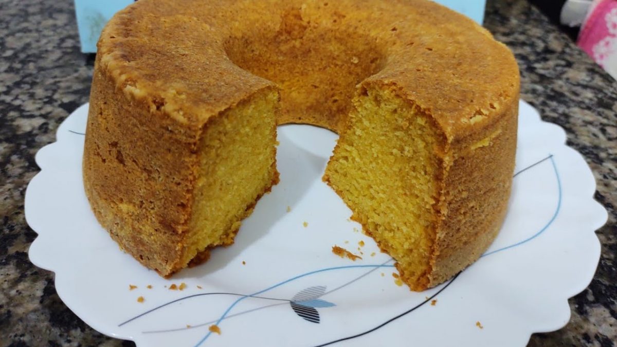 Bolo de farinha de milho amarela/ delicioso muito fofinho!!☕☕