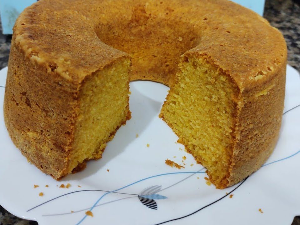 Bolo de farinha de milho amarela/ delicioso muito fofinho!!☕☕