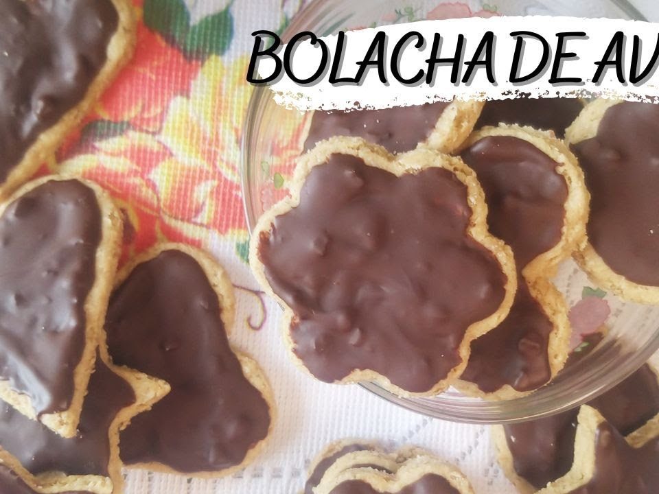 Receita de Biscoito/bolacha de Aveia com Cobertura de Chocolate - (receita sem glúten /sem açúcar)