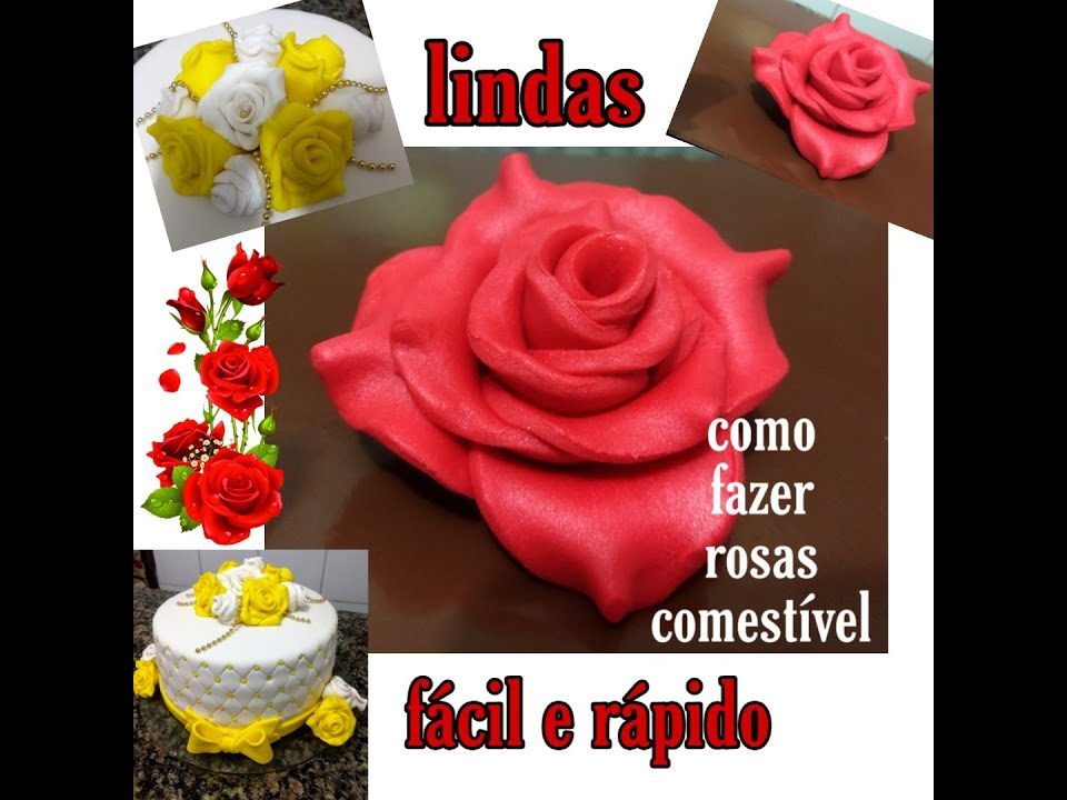 Como fazer rosas comestível ( com pasta americana)