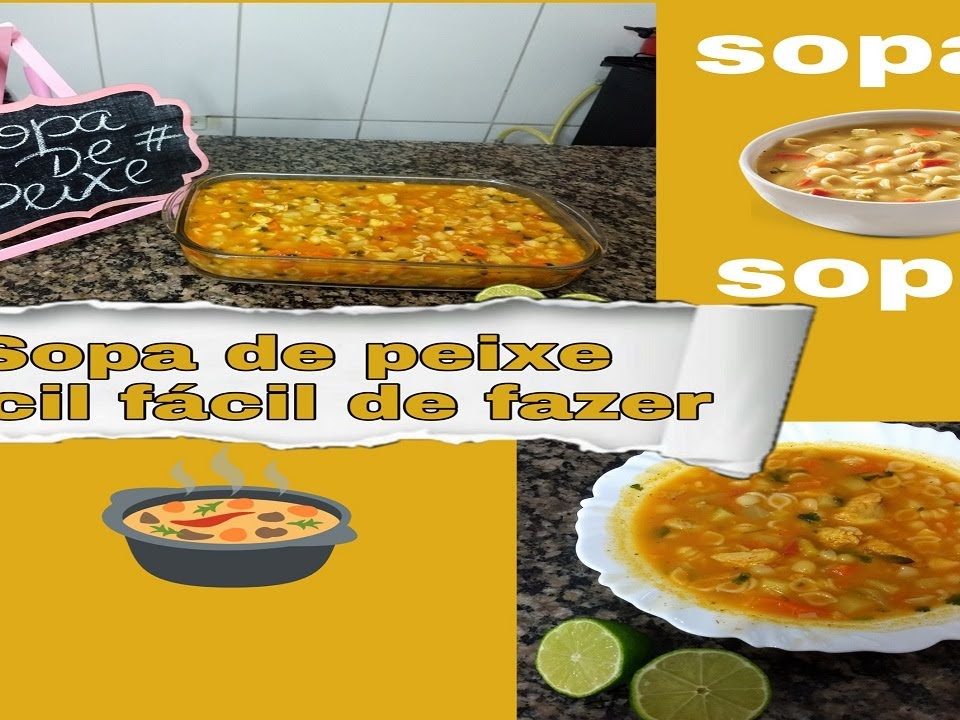 Sopa de peixe com legumes. Muito bom fácil de fazer ótima opção pra quaresma