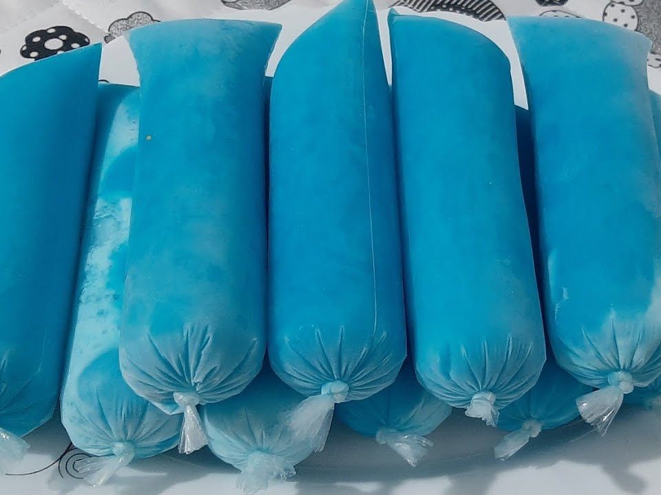 Geladinho céu azul-blue ice cremoso verdadeira delícia #picolé