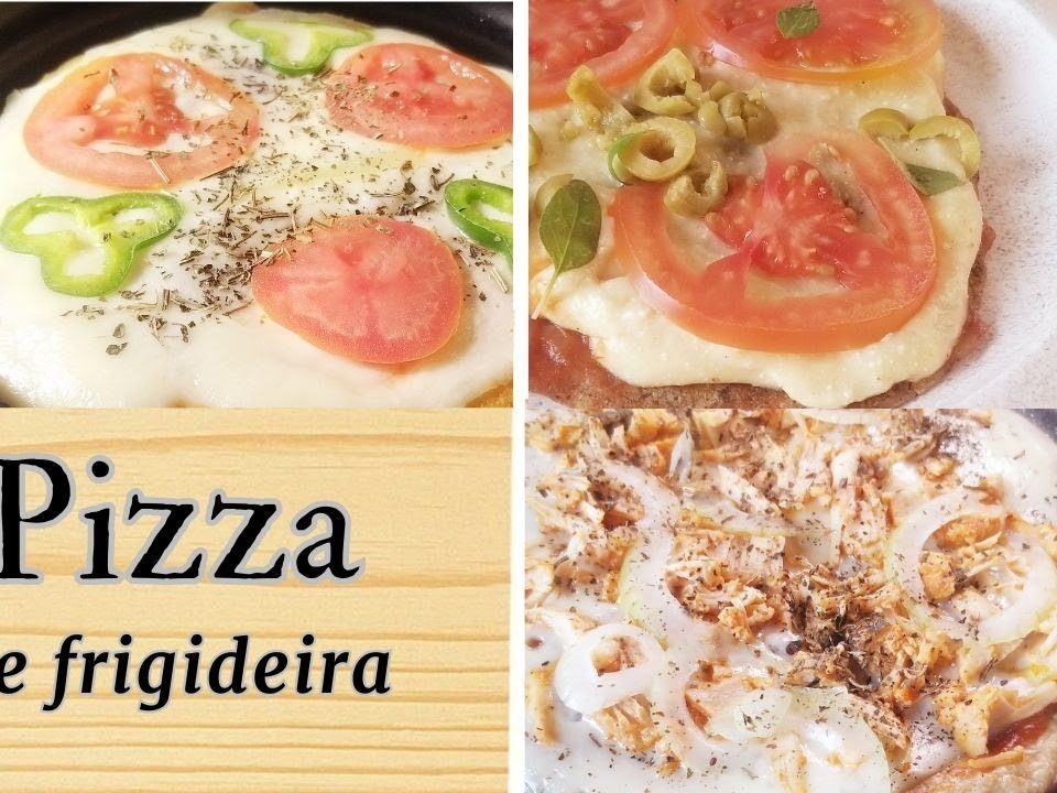 3 RECEITAS SIMPLES  DE PIZZA NA  FRIGIDEIRA  - de frango/vegana/queijo - (receitas sem glúten)