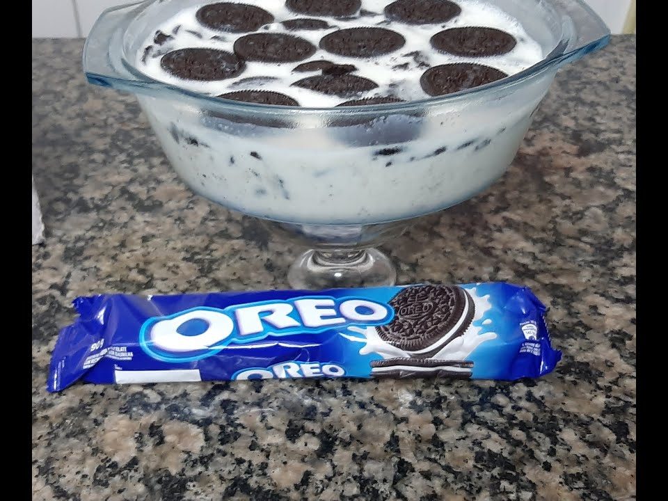 Mousse de biscoito oreo/uma delícia bem cremoso super fácil de fazer !!