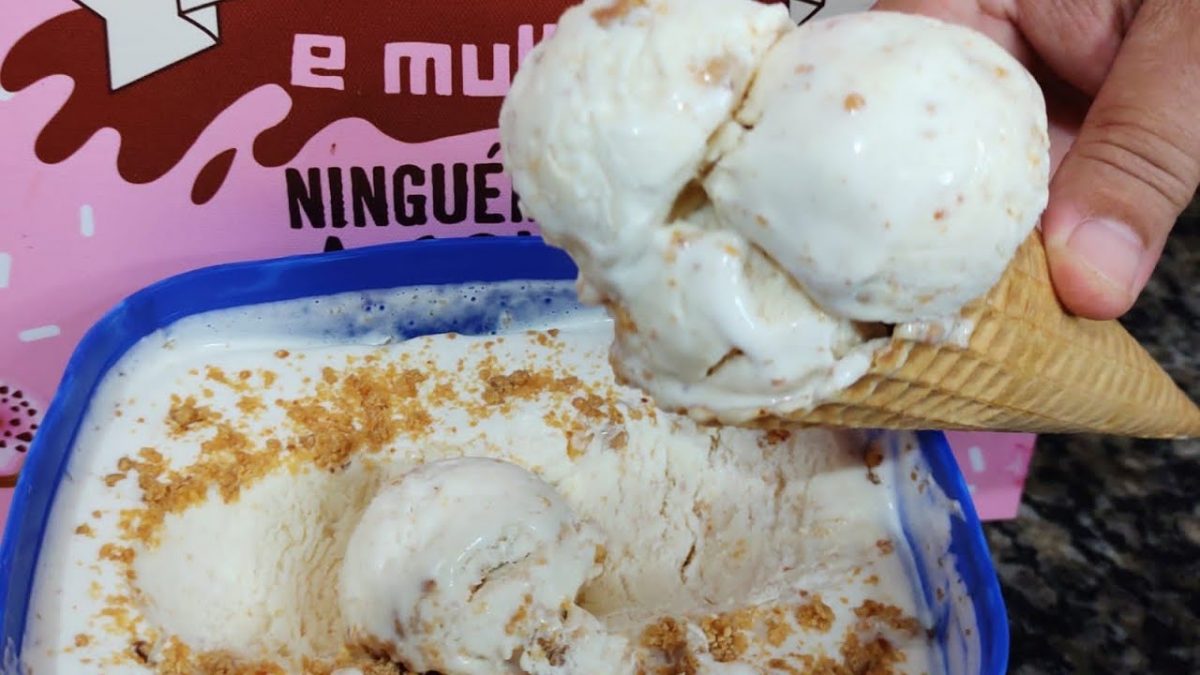 sorvete sabor paçoca/uma delícia muito cremoso 🥜🥜🍨🍨🍨