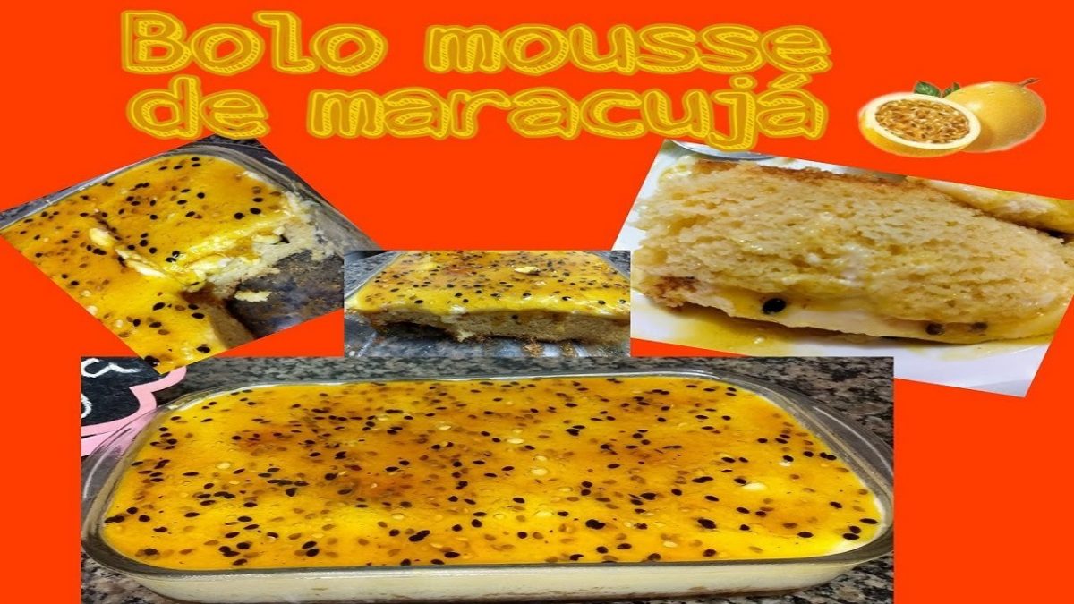 Bolo mousse de maracujá na travessa, maravilhosa sobremesa para o seu domingo