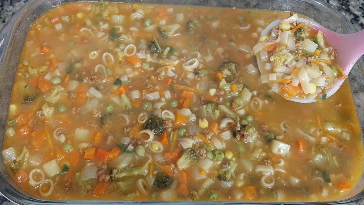 Sopa de carne moída com seleta/ sopa milagrosa  aumentar imunidade 🍲🍲🍲🍲