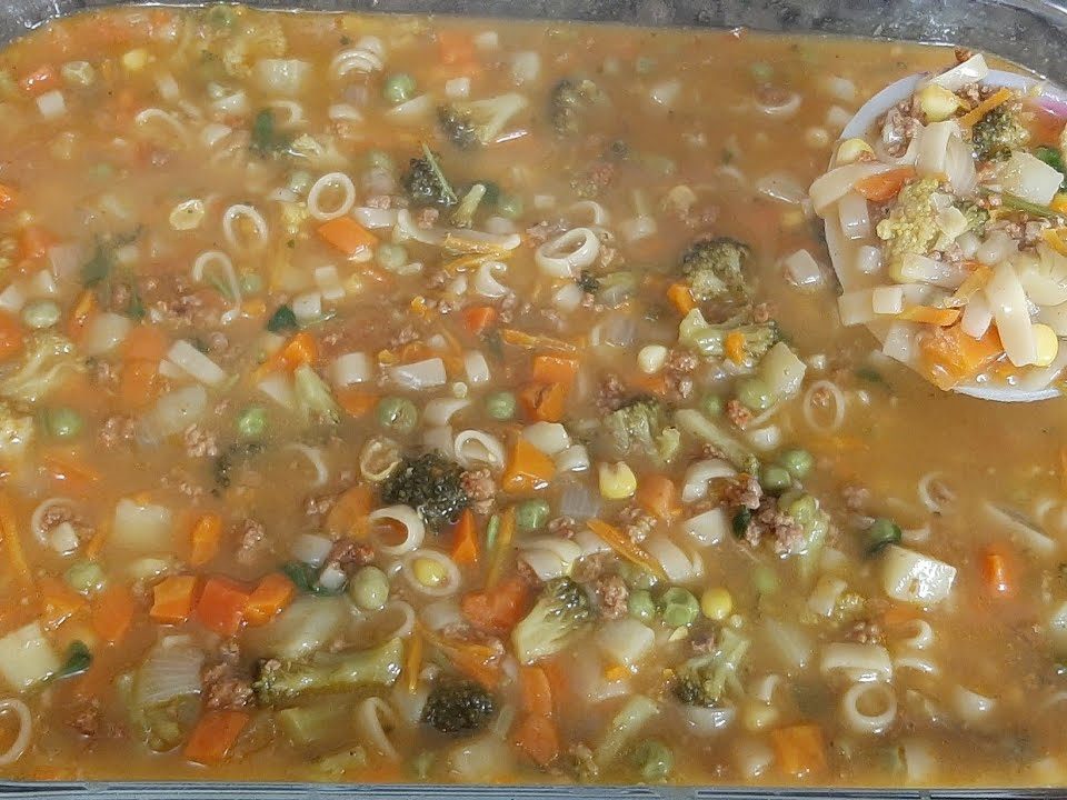 Sopa de carne moída com seleta/ sopa milagrosa  aumentar imunidade 🍲🍲🍲🍲