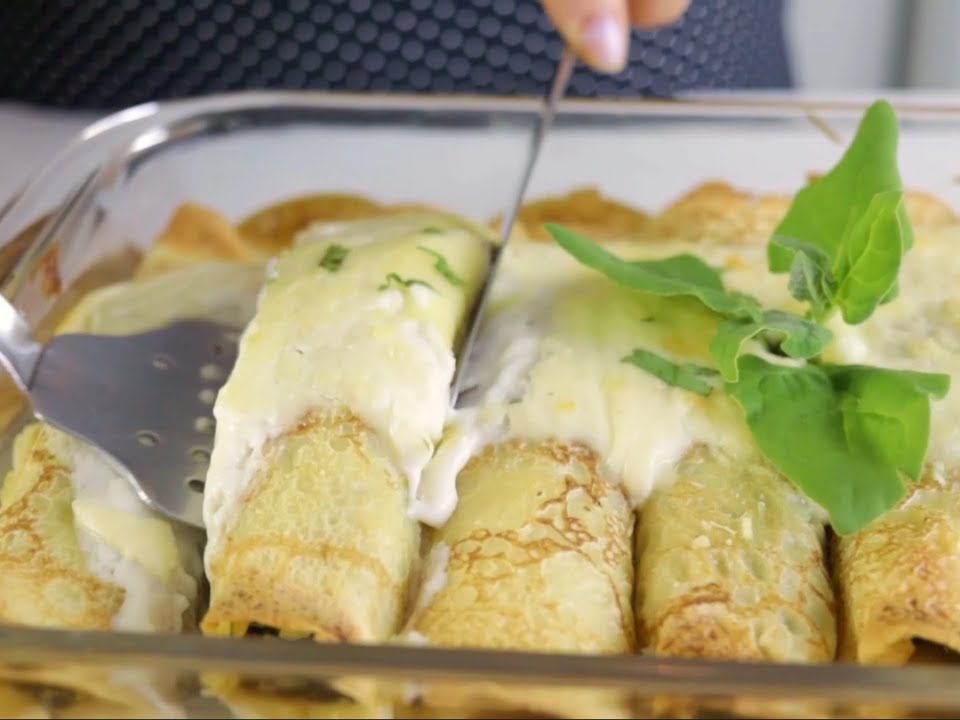 PANQUECAS DE ESPINAFRE.FICA IGUAL COMIDA DE RESTAURANTE.